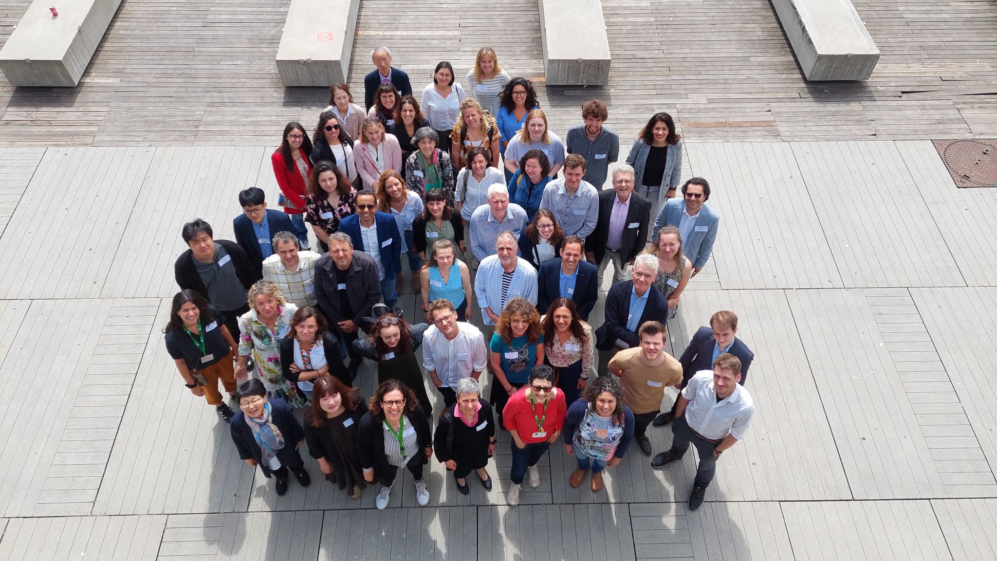Group photograph on outdoor steps